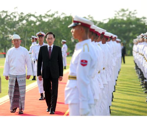 이명박 대통령 미얀마 공식방문 환영식 이미지