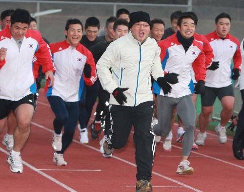 유인촌 장관 광저우아시아경기대회 참가선수단 격려 이미지