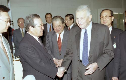 김종필 국무총리 바이츠만 이스라엘 대통령 주최 조찬 이미지