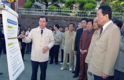 고건 국무총리 여수 서시장 수해현장 방문 이미지