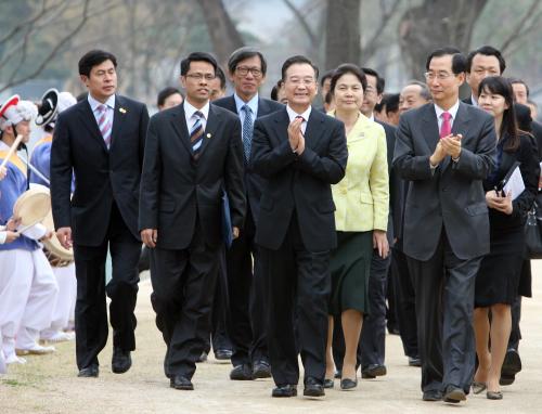 한덕수 국무총리 원자바오 중국 총리 한.중 청년 대표 공동접견 이미지